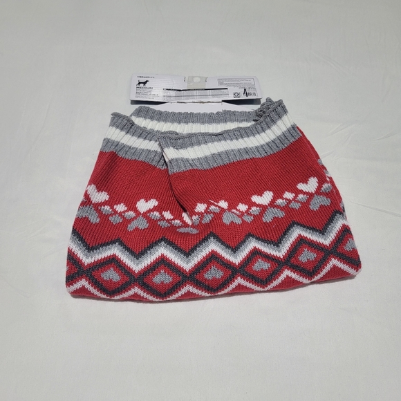 Spoiled Pooch Dog Sweater Animal Graphic Print Hearts Stripe Size Medium Cozy - Picture 8 of 16